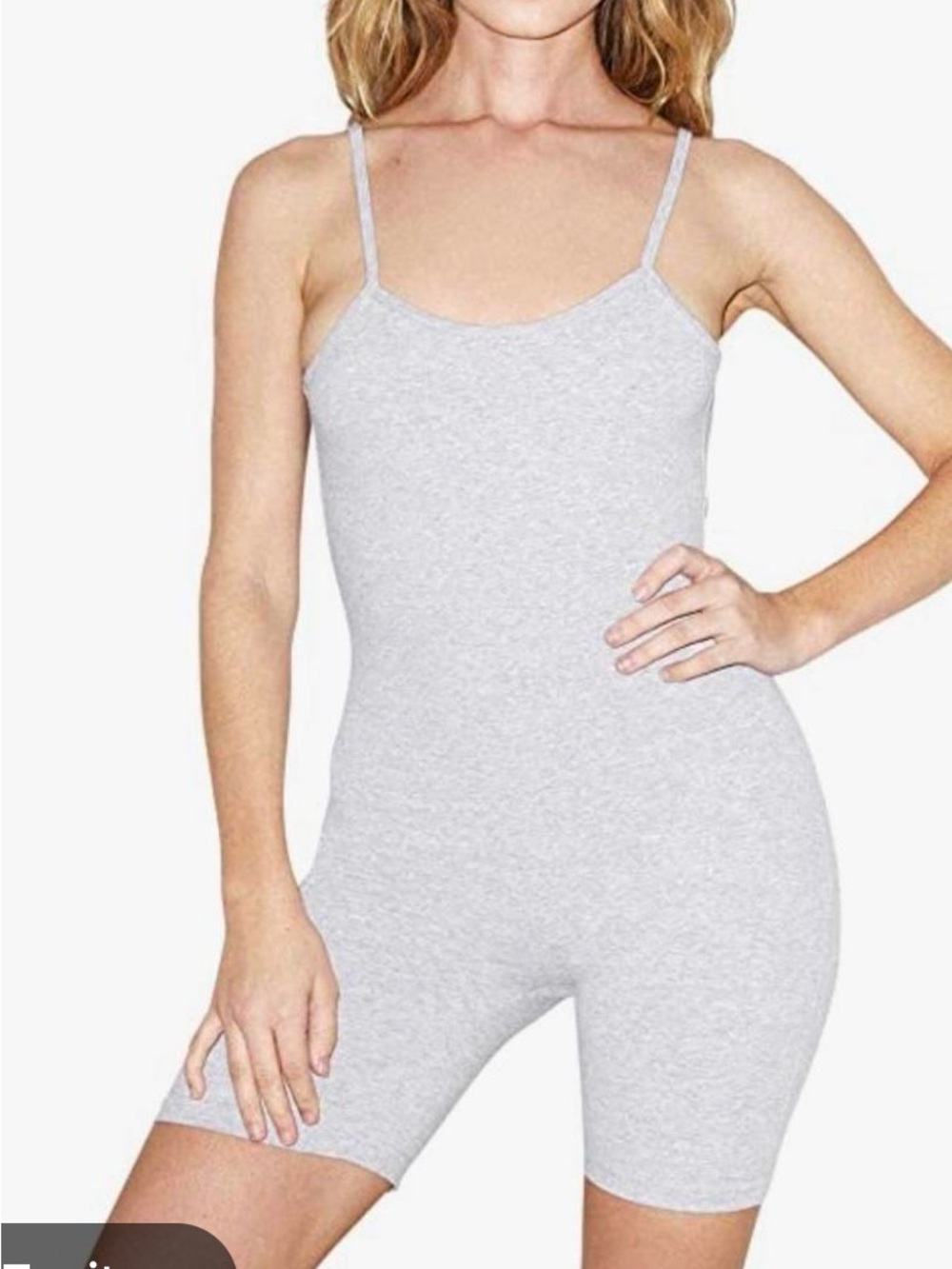 Forever 21 Light Gray Seamless Spaghetti-Strap Romper